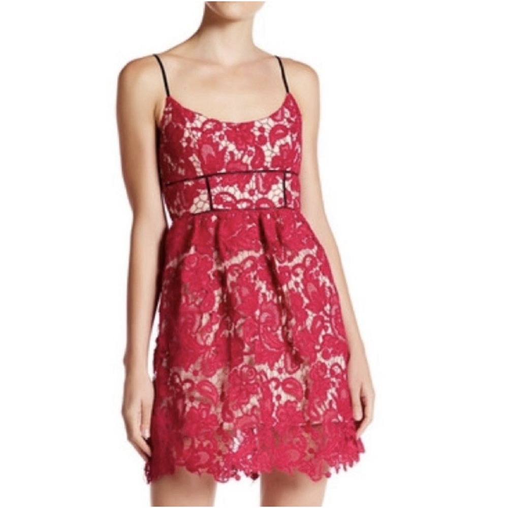 NWT ABS by Allen Schwartz Lace Mini Dress Sz 2 Lined Feminine $484